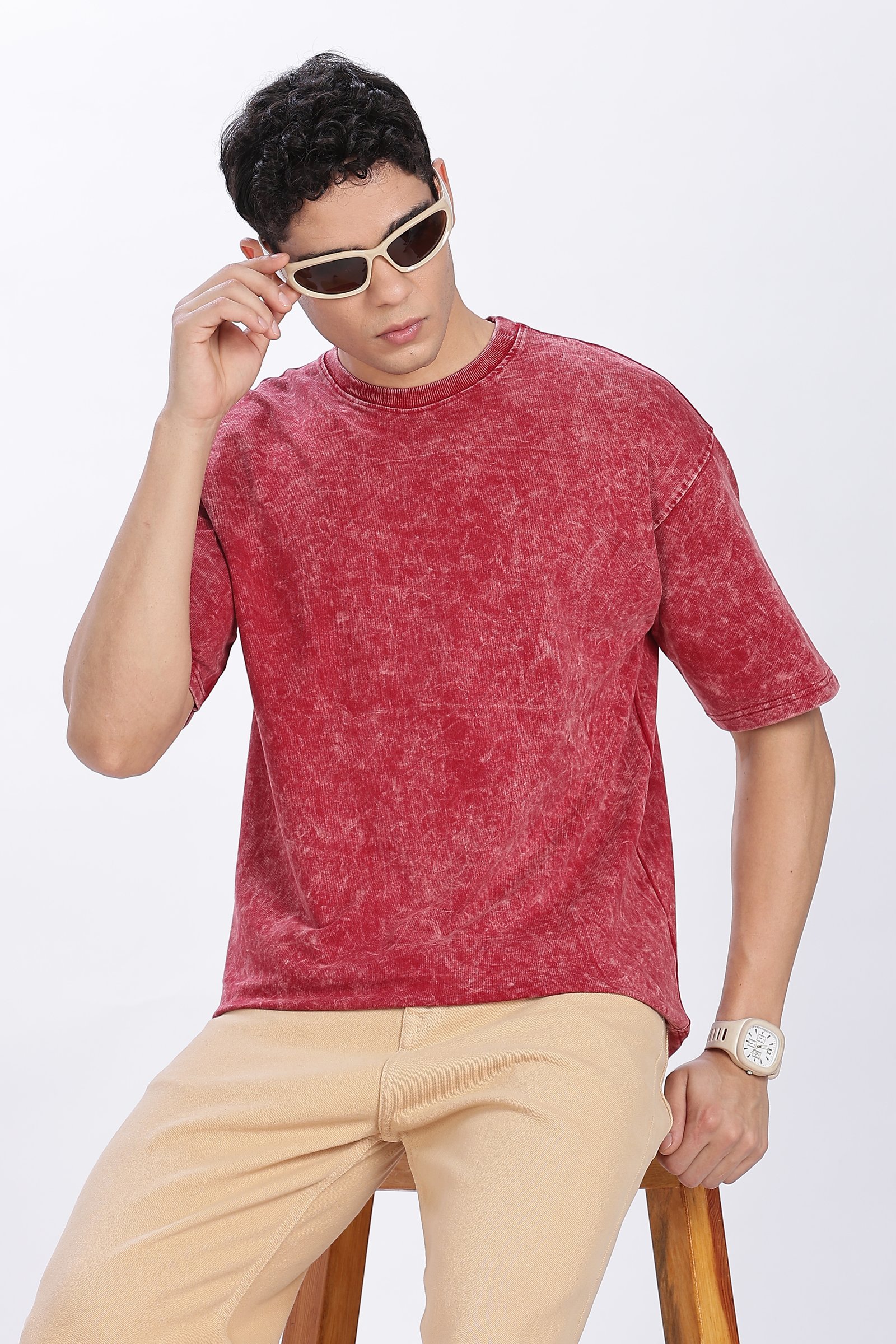 French Terry Cotton Acid Wash 240Gsm- Unisex Oversized T-Shirt
