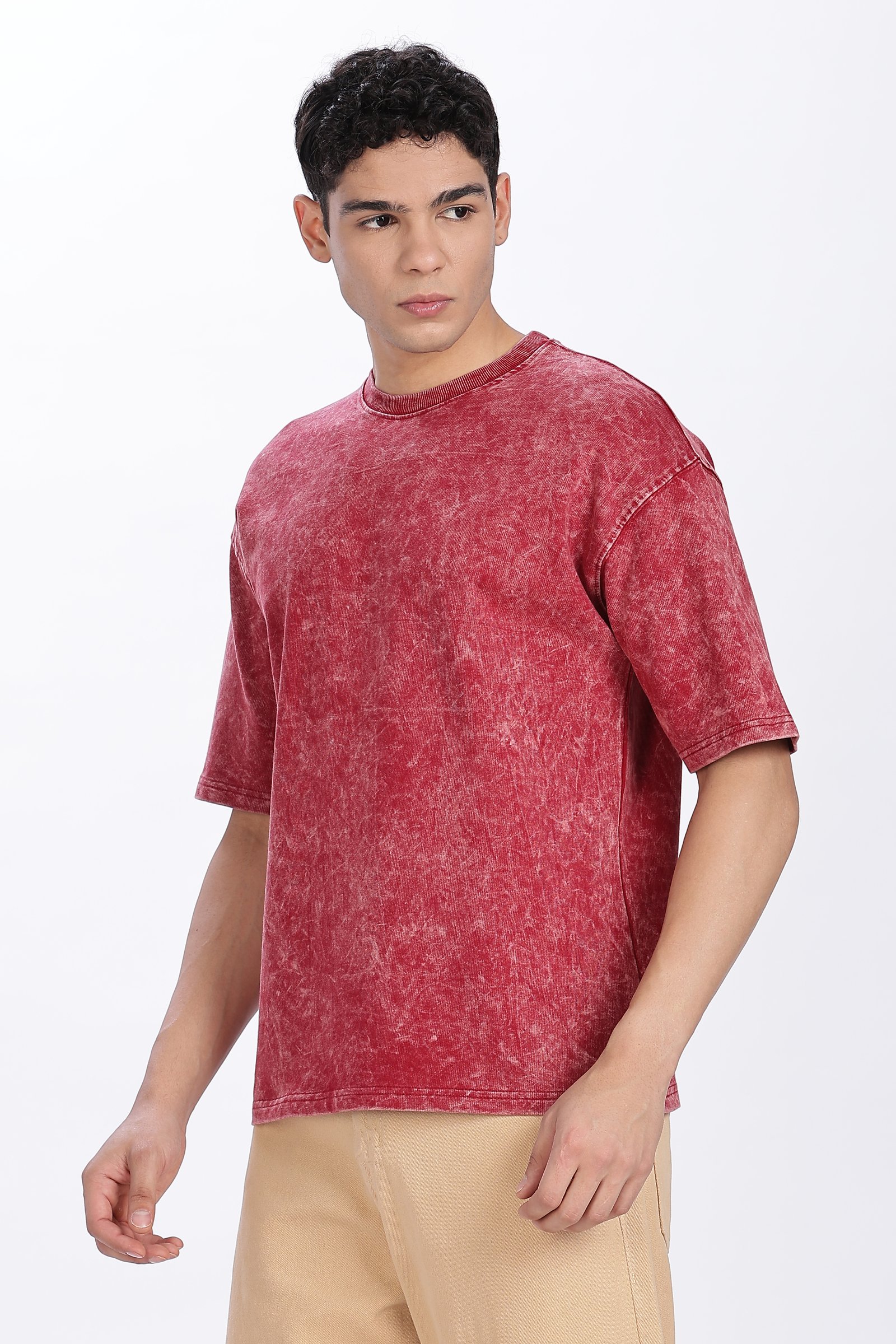 French Terry Cotton Acid Wash 240Gsm- Unisex Oversized T-Shirt