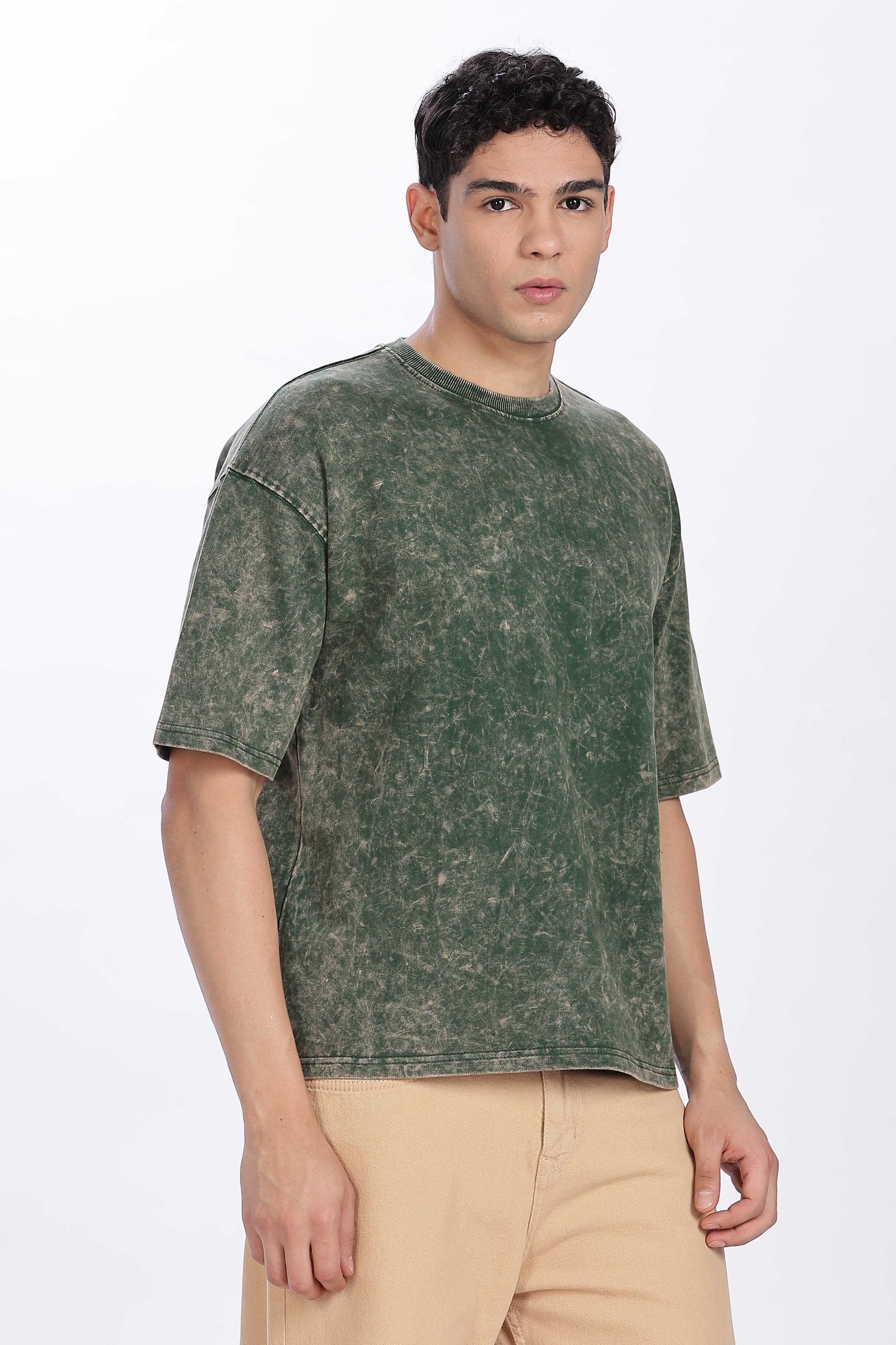 French Terry Cotton Acid Wash 240Gsm- Unisex Oversized T-Shirt
