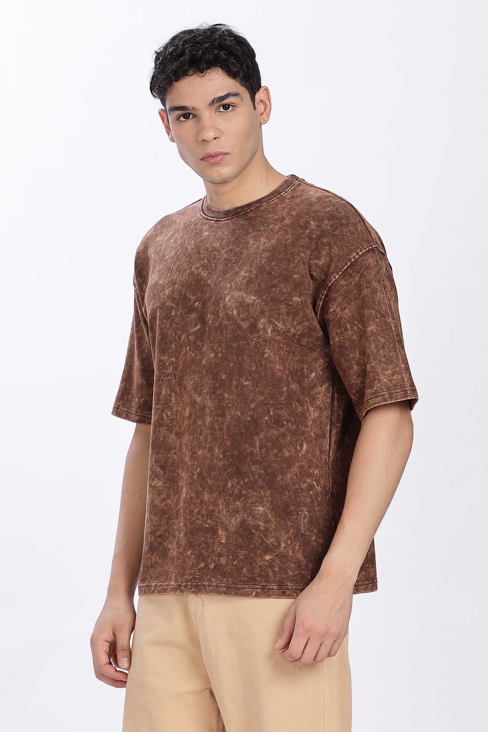 French Terry Cotton Acid Wash 240Gsm- Unisex Oversized T-Shirt