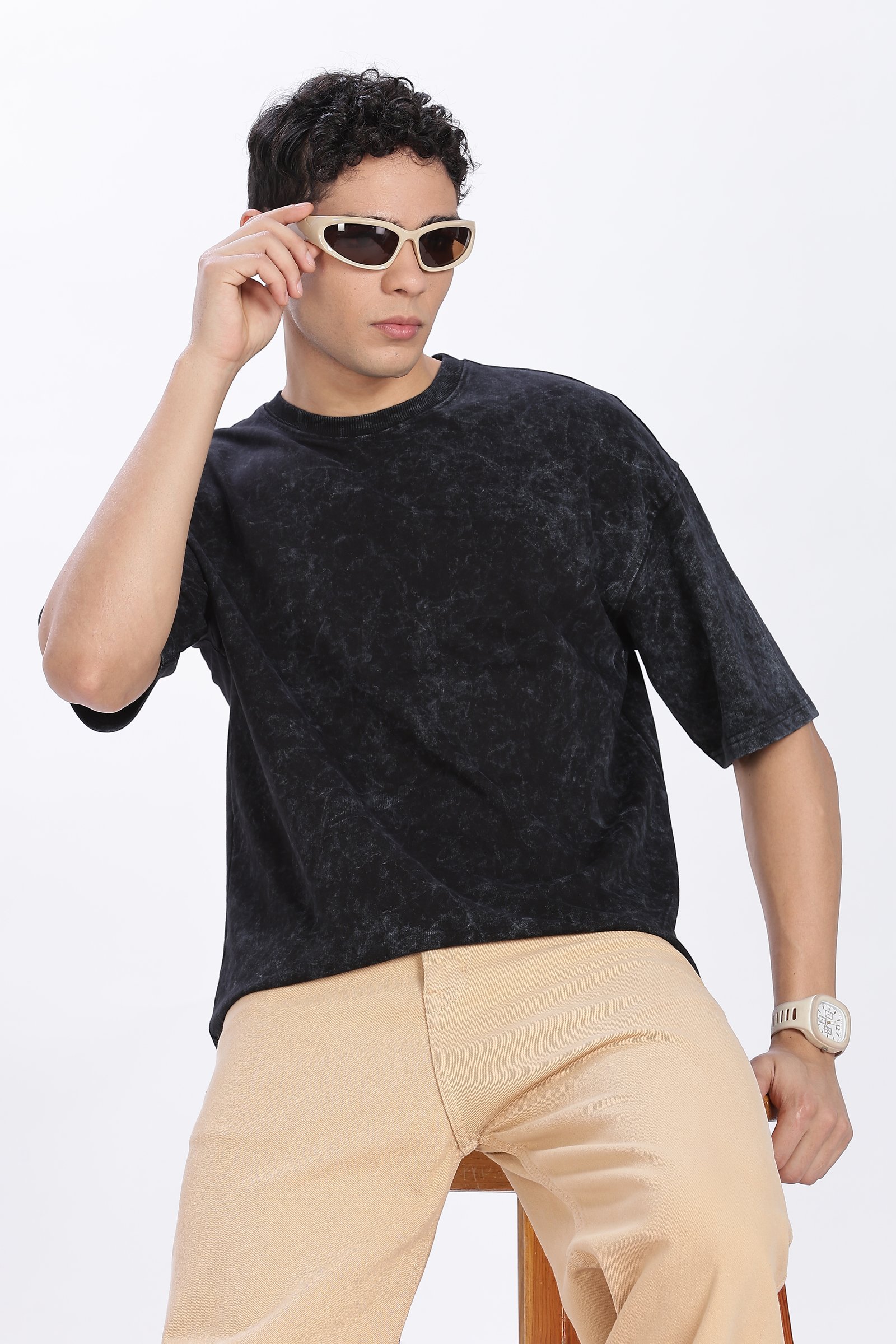 French Terry Cotton Acid Wash 240Gsm- Unisex Oversized T-Shirt